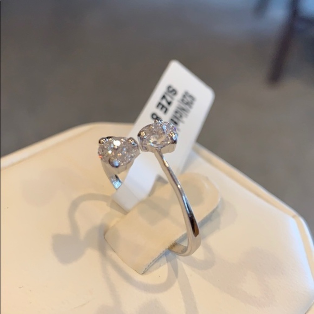 Sterling Silver CZ Engagement Promise Ring size 8
